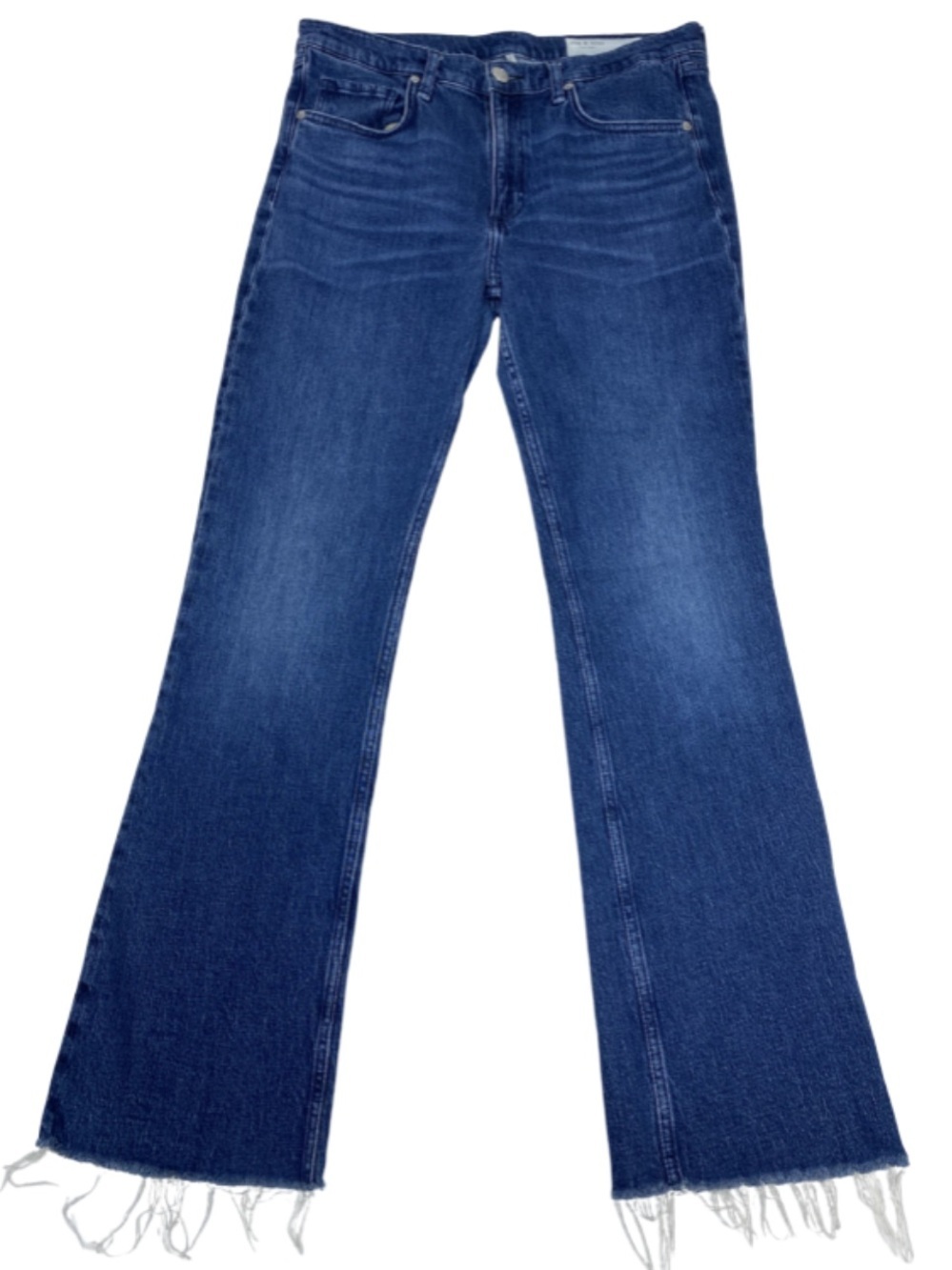 Rag & Bone Peyton Mid-Rise Bootcut Blue Jeans Raw Hem Women’s Size 30 - Picture 1 of 15